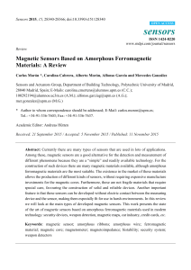 Magnetic Sensors Based on Amorphous Ferromagnetic Materials: A