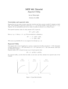 MPP 801 Tutorial Expected Utility