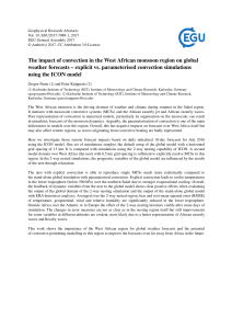 The impact of convection in the West African monsoon region on