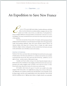 An Expedition to Save New France