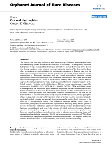 Corneal dystrophies | Orphanet Journal of Rare Diseases | Full Text
