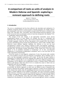 A comparison of roots as units of analysis in Modern
