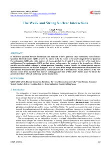 The Weak and Strong Nuclear Interactions