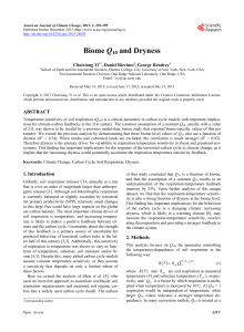 Biome Q10 and Dryness - Qc.edu