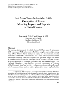 FLYNN AND LEE: “EAST ASIAN TRADE BEFORE/AFTER 1590S