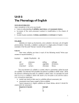 Unit 6 The Phonology of English