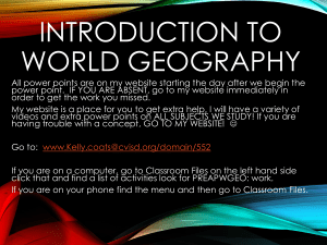 Introduction To World Geography