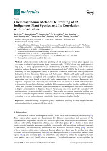 Chemotaxonomic Metabolite Profiling of 62 Indigenous Plant
