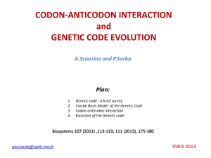 Codon-Anticodon Interaction and Genetic Code