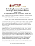 Evaluating Sustainable Competitive Advantages: Entry and Exit