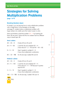 Strategies for Solving Multiplication Problems