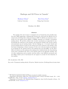 Markups and Oil Prices in Canada