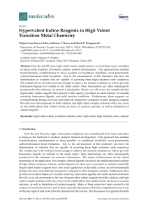 Hypervalent Iodine Reagents in High Valent Transition Metal