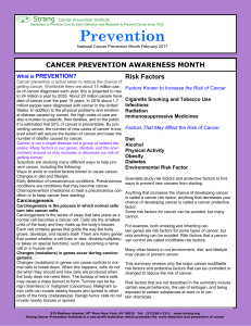 National Cancer Prevention Month February 2017 Newsletter