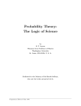 Probability Theory: The Logic of Science