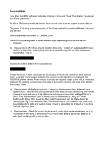 Technical Note How does the BMS Software Calculate Velocity