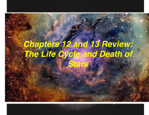 Chapters 12 and 13 Review: The Life Cycle and Death of Stars