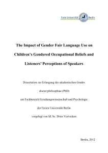 The Impact of Gender Fair Language Use on - diss.fu
