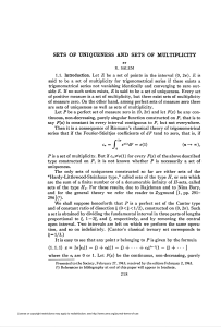 sets of uniqueness and sets of multiplicity
