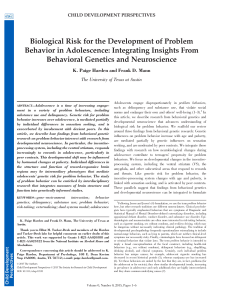 Biological Risk for the Development of Problem Behavior in