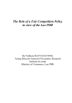 The Role of a Fair Competition Policy in view of the Lao PDR
