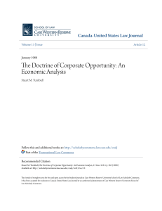 The Doctrine of Corporate Opportunity: An Economic Analysis