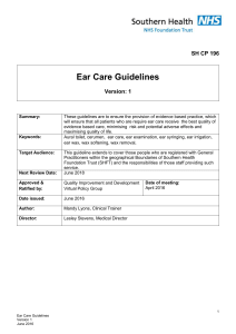 Ear Care Guidelines - Southern Health NHS Foundation Trust