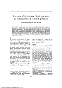 Repression of Glutaminase I in the rat Retina by