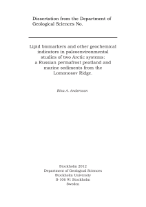 Dissertation from the Department of Geological Sciences No. Lipid