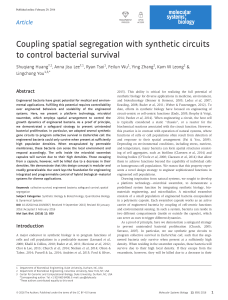 Coupling spatial segregation with synthetic circuits to control