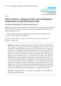 Effects of Dietary Conjugated Linoleic Acid and Biopolymer