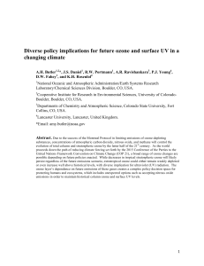 Diverse policy implications for future ozone and surface UV in a