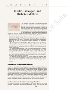 Insulin, Glucagon, and Diabetes Mellitus