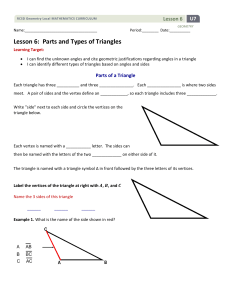 Lesson 6: Parts and Types of Triangles