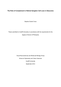 The Role of Complement in Retinal Ganglion Cell Loss in