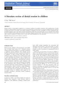 A literature review of dental erosion in children