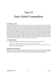 Unit 15 Early Global Commodities