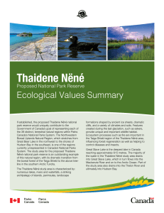 Summary - Ecological Values of the Proposed Thaidene Nëné