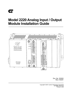 Model 2220 Analog Input/Output Module IG