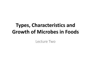 Types, Characteristics and Growth of Microbes in Foods