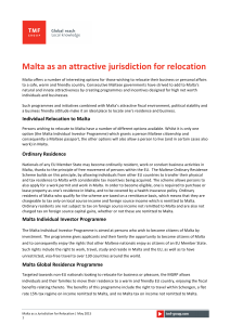 Malta as an attractive jurisdiction for relocation
