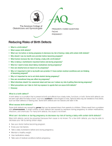 FAQ146 -- Reducing Risks of Birth Defects