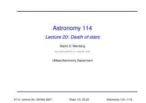 Stellar death - Department of Astronomy