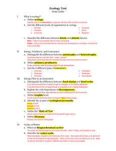 Ecology Test