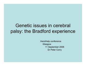 Genetic issues in cerebral palsy