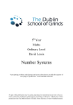 Number Systems - The Dublin School of Grinds