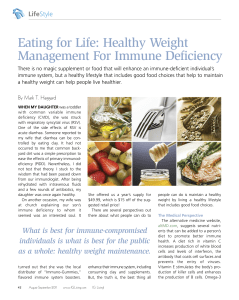 Eating for Life: Healthy Weight Management For Immune