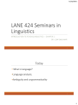 LANE 424 Seminars in Linguistics