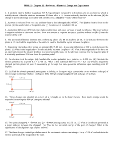 PHY112 – Chapter 16 – Problems – Electrical Energy and