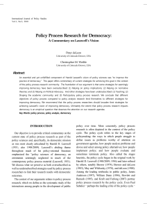 Policy Process Research for Democracy